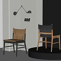 Modern Minimalist Dining Chairs With Leather Seats Wooden Frames Brown And Black