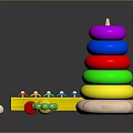 Colorful Children's Educational Toys With Stacking Rings And Wooden Xylophone