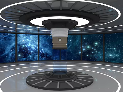 Modern Showroom Sci-Fi Control Center 3d model