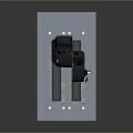 Mechanical Equipment With Black Main Body Mounted On Metal Plate Featuring Slide Rails And Fasteners