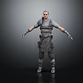 Man in Tactical Gear Standing with Arms Outstretched 3D Render 3d model