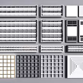 Grille Lights Multiple Design Styles And Sizes For Modern Ceiling Installation 3d model