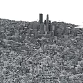 Modern Urban Cityscape With Dense Skyscrapers And High Rise Buildings