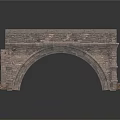 Stone Arch Structure With Brick Material And Decorative Architectural Details 3d model