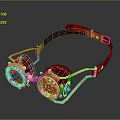 Steampunk Style Leather Goggles With Gold Accents And Amber Lenses