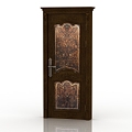 European-style interior door solid wood door 3d model