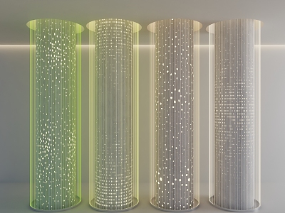 Modern Column Transparent Concrete Column Luminous Concrete Column Concrete Hole Decorative Column Gradient Hole Package Column model