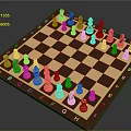 Classic Chessboard With Brown And White Squares Alphabet Number Markings And Black White Chess Pieces
