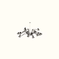 Modern Chandelier With Multiple Adjustable Arms And White Lampshades For Contemporary Interior