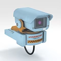 Blue Voltron Projection Surveillance Camera With Yellow Base Purple Lens Black Cable