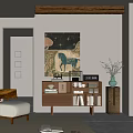 Quiet bookcase in ancient bookcase 3d model