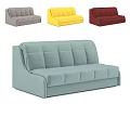 Modern Two Seater Sofa with Light Blue Color and Multiple Color Options 3d model