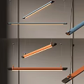 Modern Linear Pendant Lights With Blue And Orange Hues For Contemporary Interiors