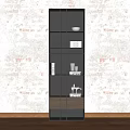 Modern Side Cabinet Bookcase Open Cabinet Rack 3d model