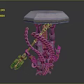 Mechanical Character With Biological Creature Elements And Crystal Top Decorative Structure