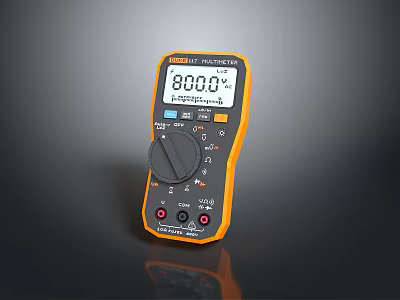 Fluke Professional Digital Multimeter With 8000 Display And Orange Black Casing 3d model