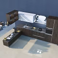 Modern Kitchen Featuring Dark And White Cabinets Countertop Sink And Stove