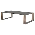 Modern Coffee Table With Glass Top And Metal Frame For Living Room