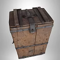 Vintage Wooden Trunk with Metal Straps and Leather Handles Classic Storage Chest Design