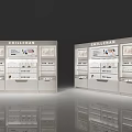 CHILLCHAN Modern White Display Shelves With Multiple Layers And Sleek Design For Product Showcase