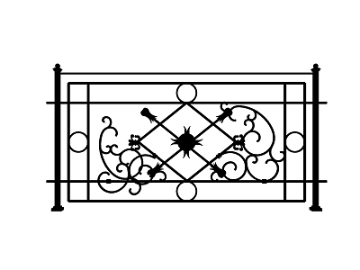 European-style railing master cursive iron railing model