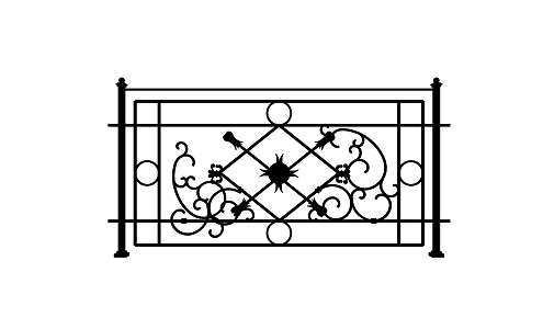 European-style railing master cursive iron railing 3d model