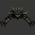 Detailed Mythical Reptilian Creature Model With Scaled Skin And Spiked Back