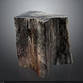 Wooden Tree Stump Stool With Natural Grain And Smooth Top Surface Design