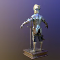 Historical Medieval Armor Clothing Front And Back Display With Intricate Metal Design On Stands