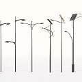 Different Styles of Outdoor Lights Including Solar Powered Street Lamps and Modern Lamp Posts