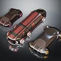 Three Futuristic Concept Cars With Sleek Shapes Different Colors And Shiny Surfaces