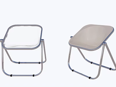 Modern Leisure Chairs With Metal Frame Transparent And Light Colored Seats Backrests 3d model