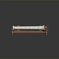Industrial Mechanical Device Featuring White Textured Roller on Orange Metal Support Structure
