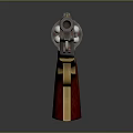 Vintage Revolver With Wooden Grip And Metal Barrel Weapon