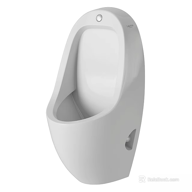 Modern White Wall Mounted Urinal With Smooth Surface And Sleek Design 3d model 