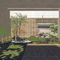 Traditional Karesansui Garden Design With Raked Gravel Moss Patches And Wooden Latticed Screens