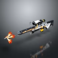 Tactical Sniper Rifle With Scope Black White Yellow Color Firing Flame