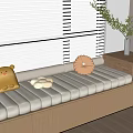 Modern Cream Bay Window Shutter Curtain Modern Bay Window Cushion Bay Window Cushion Bay Window Pillow 3d model