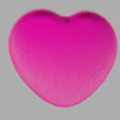 Fluffy Pink Heart Shape With Soft Furry Texture On Gray Background