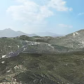 Breathtaking Mountain Range With Winding River And Green Vegetation Under Blue Sky