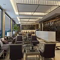 Luxurious Modern Hotel Lobby Interior With Comfortable Sofas Coffee Tables And Decorative Wall