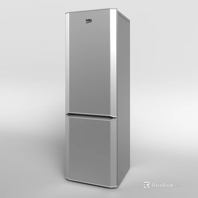 Modern Stainless Steel Refrigerator Freezer With Sleek Design For Home Kitchen Use 3d model 