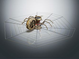 modern robot machine spider machine equipment 3d model