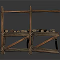 Handmade Wooden Cart Constructed With Sticks And Planks In Simple Design