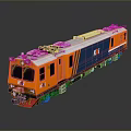 Modern Electric Train With Orange Blue Livery And Streamlined Exterior Design