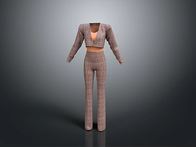 Fashion coat plaid pattern modern design casual style clothing display clothing clothing realistic 3d model