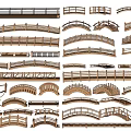 Modern wooden bridge trestle bridge Xiao Qiao is a wooden bridge landscape bridge arch bridge small wooden bridge 3d model