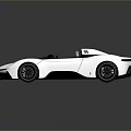 White Modern Convertible Sports Car With Sleek Design Black Wheels And Open Top