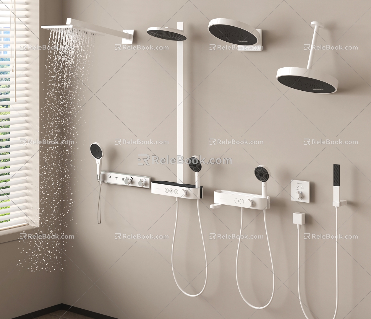 Shower Shower Shower Bathroom Small Piece Shower Switch 3d model