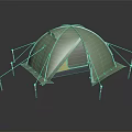 Green Outdoor Camping Tent With Durable Support Poles And Portable Design Structure